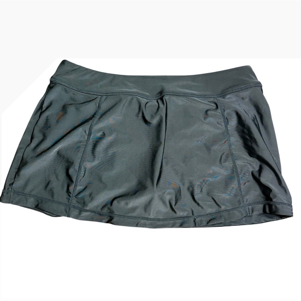 ZeroXposur Swim Skirt Womens L (12) Black Wrap Front Built-in Brief Skort - Picture 2 of 5